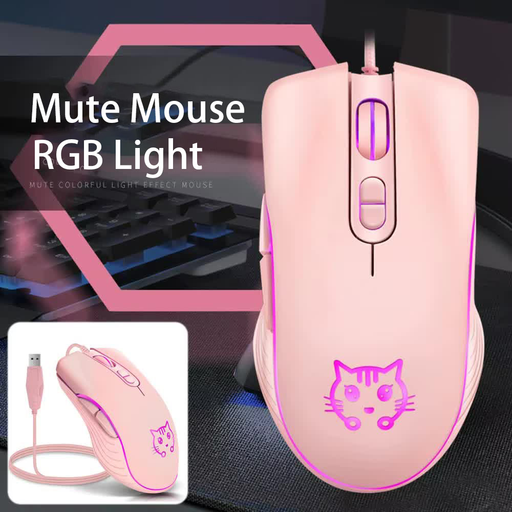 Esports Gaming Maus - 유선 USB 게임용 마우스 핑크 컴퓨터