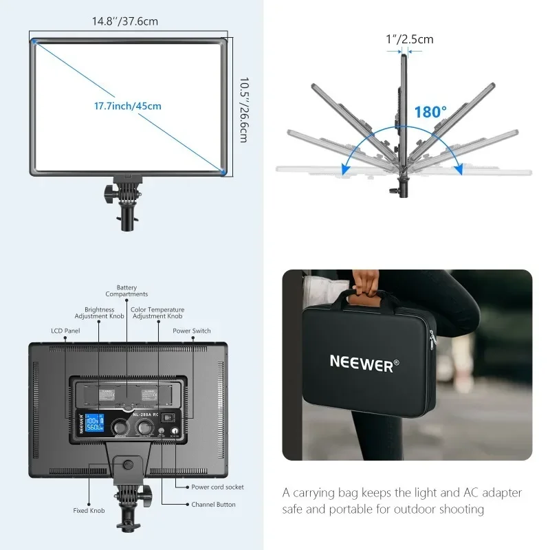 NL288 LED 비디오 조명은 2.4G 리모컨을 갖추 - Led Light Panel Stream 리뷰 및 가격